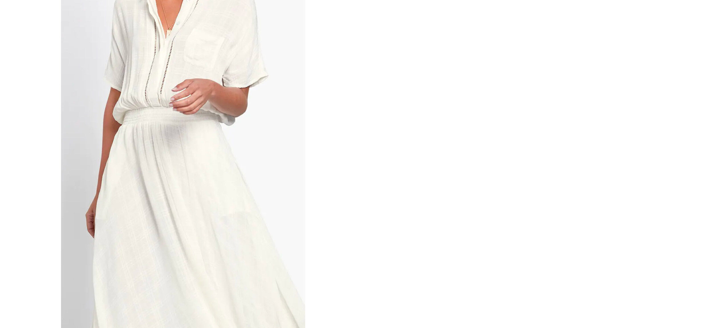 Girl wearing white dress.