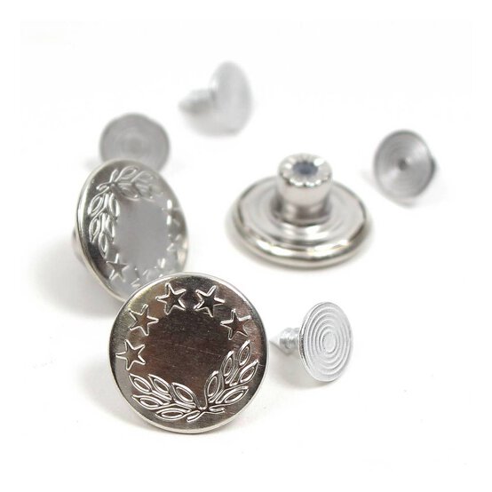 Hemline Silver Basic Jeans Button 3 Pack image number 1