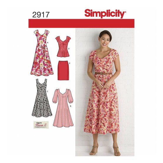 Simplicity Women&rsquo;s Dress Sewing Pattern 2917 (10-18) image number 1