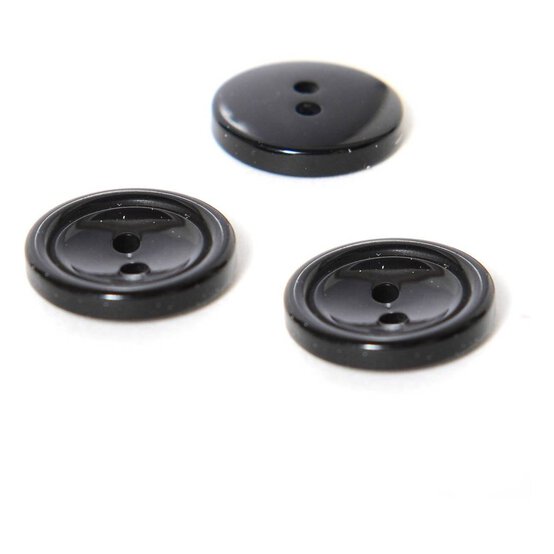 Hemline Black Basic Knitwear Button 3 Pack image number 1