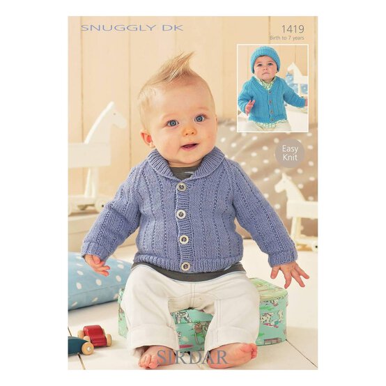 Sirdar Snuggly DK Cardigans and Hat Digital Pattern 1419 image number 1