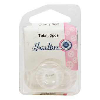 Hemline White Novelty Patterned Button  3 Pack