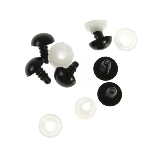 Black Toy Safety Eyes 6 Pack image number 3