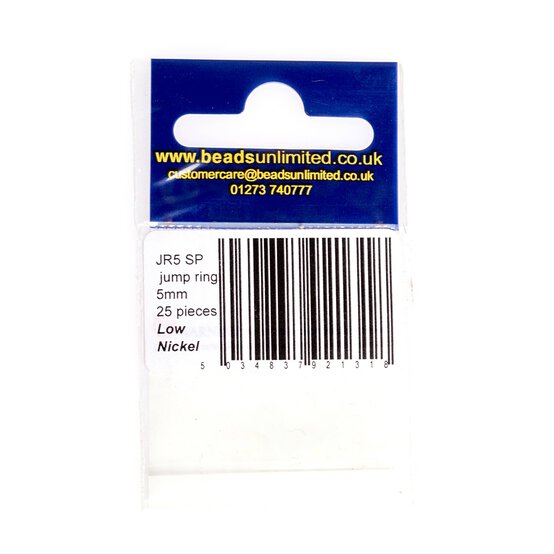 Beads Unlimited Silver Plated Jump Rings 5mm 25 Pack image number 3
