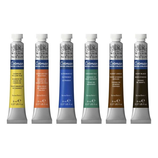 Winsor & Newton Cotman Watercolour Tubes 8ml 6 Pack image number 1