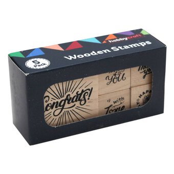 Congrats Wooden Stamp Set 5 Pieces