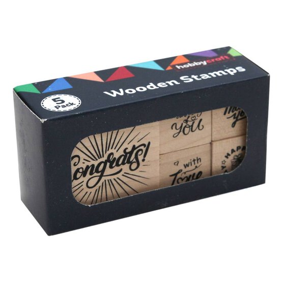 Congrats Wooden Stamp Set 5 Pieces image number 2