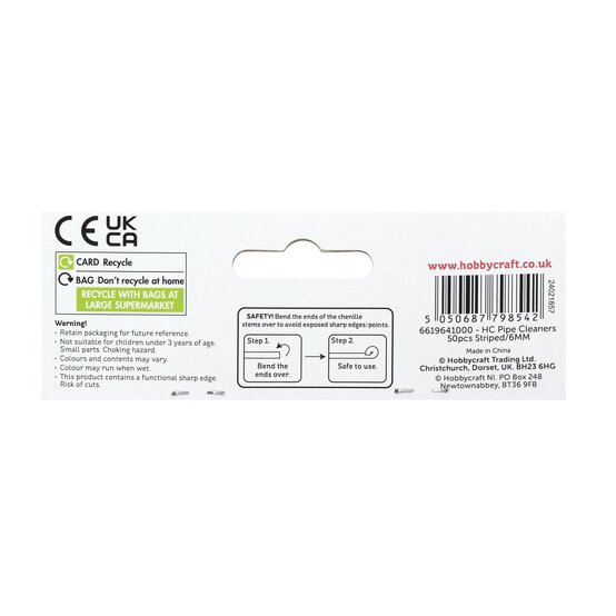 Assorted Striped Pipe Cleaners 50 Pack image number 5