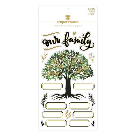 Paper House Family Tree Stickers 26 Pieces image number 1