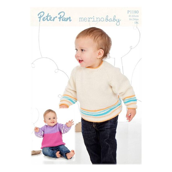 Peter Pan Baby Merino Sweaters Digital Pattern P1180 image number 1