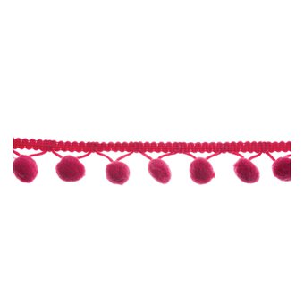Cerise 20mm Pom Pom Trim by the Metre