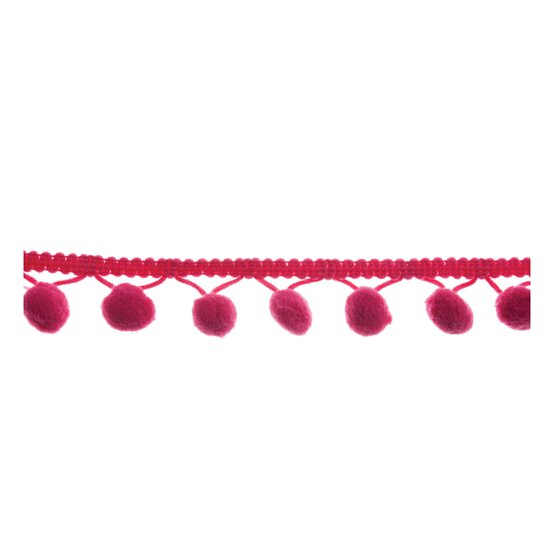 Cerise 20mm Pom Pom Trim by the Metre image number 1