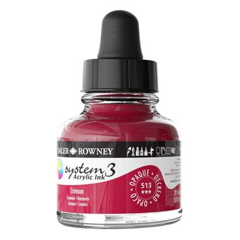 Daler-Rowney System3 Crimson Acrylic Ink 29.5ml