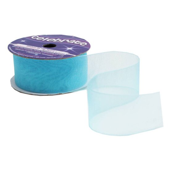Sky Blue Organza Ribbon 25mm x 5m image number 2