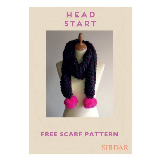 FREE PATTERN Knit a Pom Pom Scarf Pattern image number 1