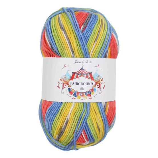 James C Brett Rainbow Multi Fairground DK Yarn 100 g image number 1