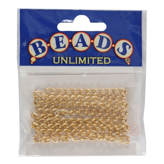 Beads Unlimited Gold Plated Heavy Curb Chain 4.5mm x 1m image number 1