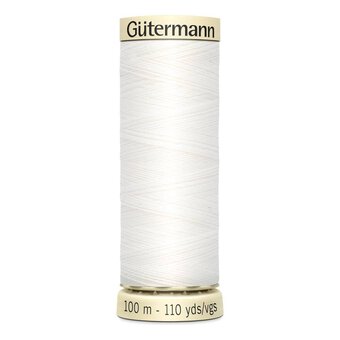 Gutermann White Sew All Thread 100m (800)