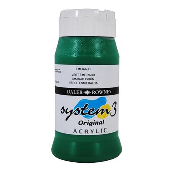 Daler-Rowney System 3 Emerald Acrylic Paint 500ml