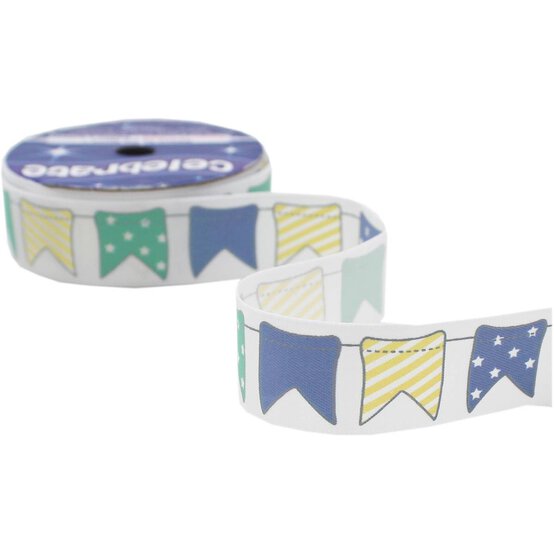 Blue Bunting Satin Ribbon 16mm x 4m image number 3
