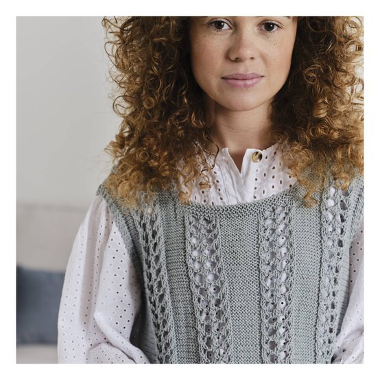 Knitcraft Pointelle Vest Digital Pattern 0263 image number 1