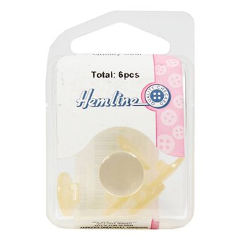 Hemline Cream Basic Knitwear Button 6 Pack