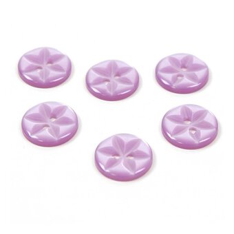 Hemline Lilac Basic Star Button 6 Pack