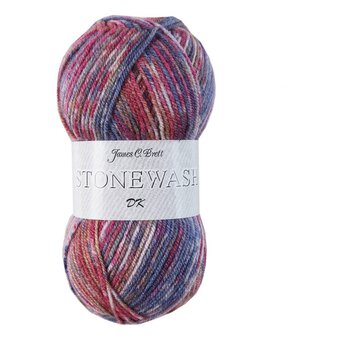 James C Brett Denim Raspberry Mix Stonewash DK Yarn 100g