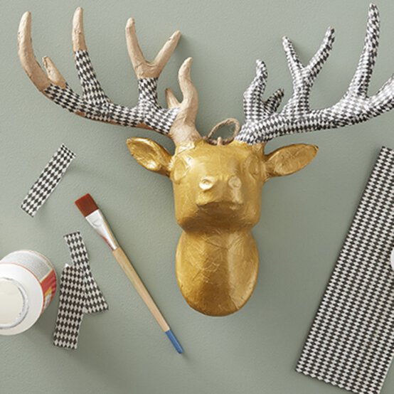 How to Decoupage a Mache Stags Head image number 1