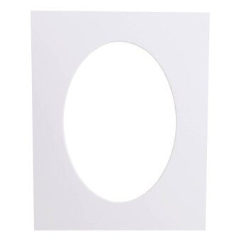 Iced White Single Oval Aperture Mount 25cm x 20cm
