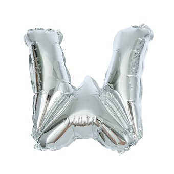 Silver Foil Letter W Balloon