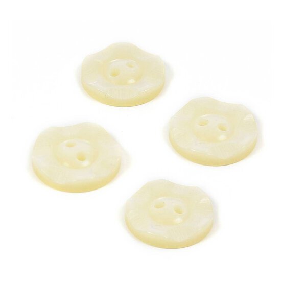 Hemline Cream Basic Scalloped Edge Button 4 Pack image number 1