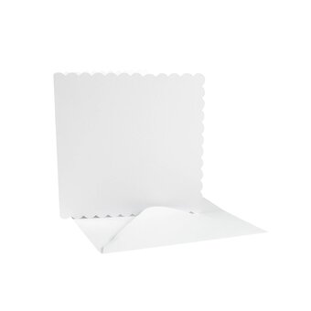 White Scalloped Cards  6 x 6 Inches 25 Pack
