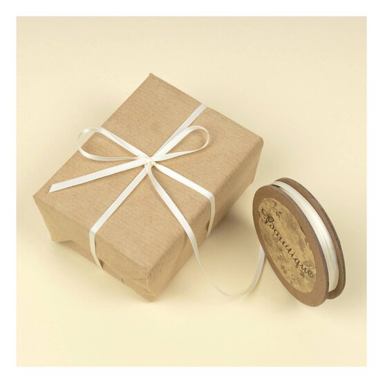 Antique White Double-Faced Satin Ribbon 3mm x 5m image number 3