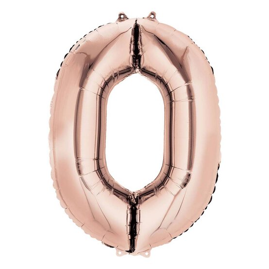 Extra Large Rose Gold Foil Number 0 Balloon image number 1