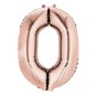 Extra Large Rose Gold Foil Number 0 Balloon image number 1