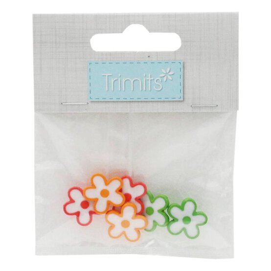 Trimits White Flower Craft Buttons 6 Pieces image number 2