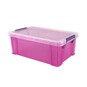 Whitefurze Allstore 10 Litre Transparent Pink Storage Box  image number 1