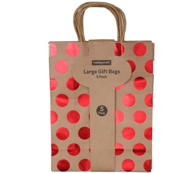 Large Spotted Gift Bags 5 Pack image number 3