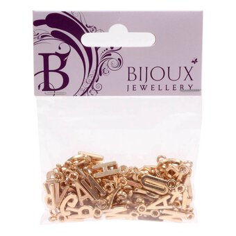 Gold Alphabet Charms 78 Pieces