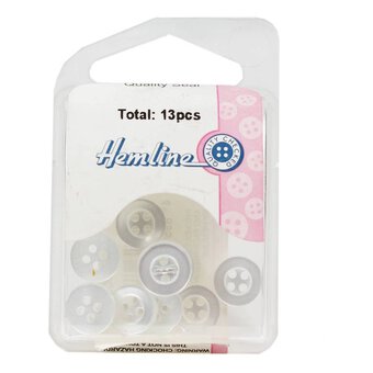 Hemline White Basic Shirt Blouse Button 13 Pack