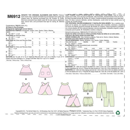 McCall&rsquo;s Kids&rsquo; Reversible Separates Sewing Pattern M6912 image number 2