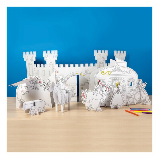 Colour-In Cardboard Tabletop Castle 103cm image number 1