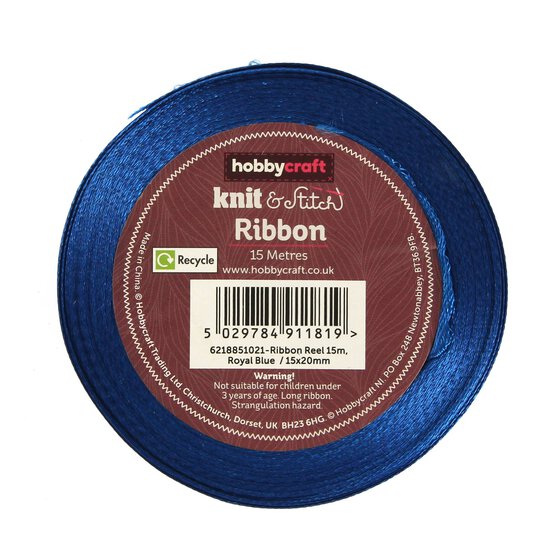 Royal Blue Satin Ribbon 20mm x 15m image number 3