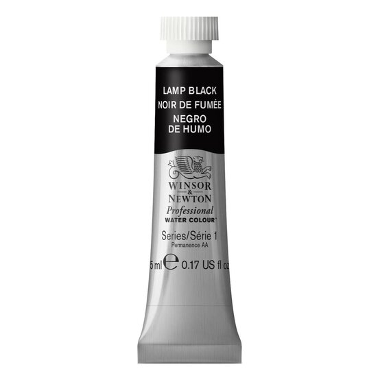 Winsor & Newton Lamp Black Professional Watercolour Tube 5ml image number 1