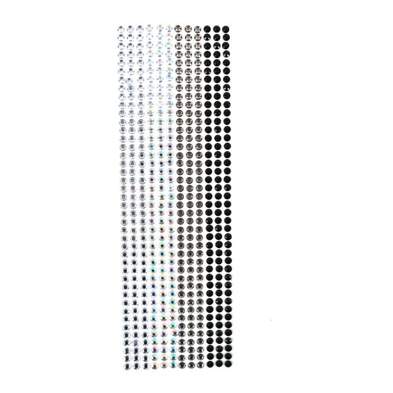 Mixed Silver Adhesive Gems 6mm 504 Pack image number 2