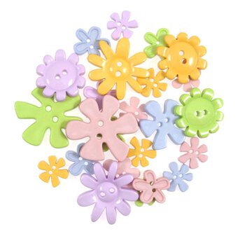 Trimits Pastel Flower Craft Buttons 20g