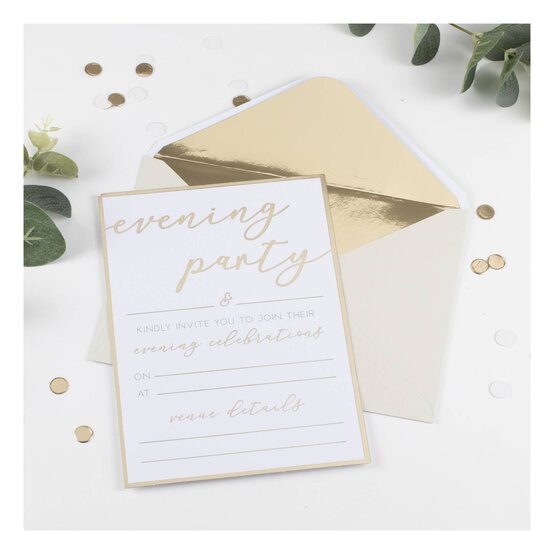 Champagne Gold Foil Evening Invitations 20 Pack image number 2