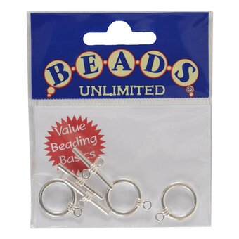 Beads Unlimited Silver Plated Toggle Clasp 17mm 3 Pack