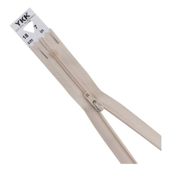YKK Light Beige Dress and Skirt Zip 18cm image number 1